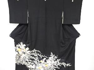 アンティーク　菊に萩模様留袖（比翼付き）